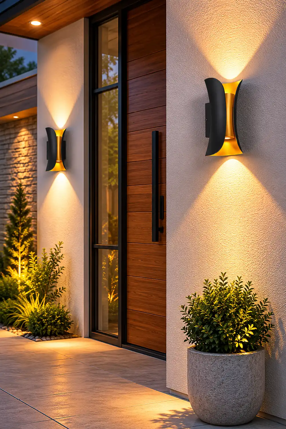 Curved LED Up and Down Lighting Waterproof Modern Outdoor Wall Lights - Lumpaz