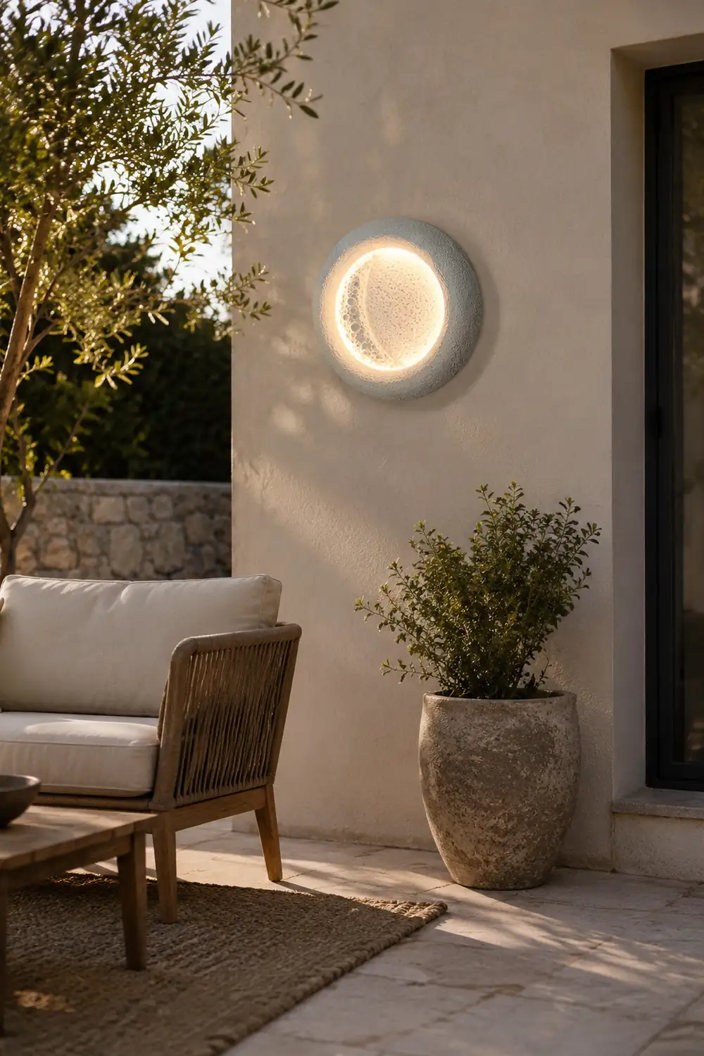 Creative Moon Shaped Waterproof LED 10W Modern Wall Lamp Exterior Decor - Lumpaz
