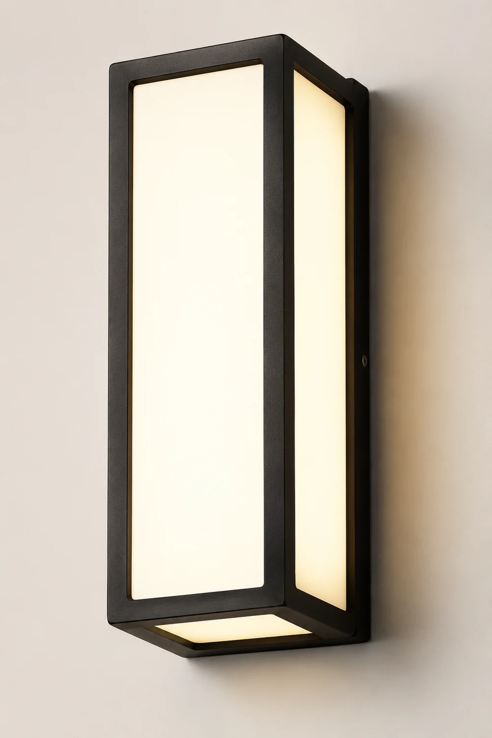 Rectangle LED Waterproof Motion Sensor Black Modern Wall Sconce Lighting - Lumpaz