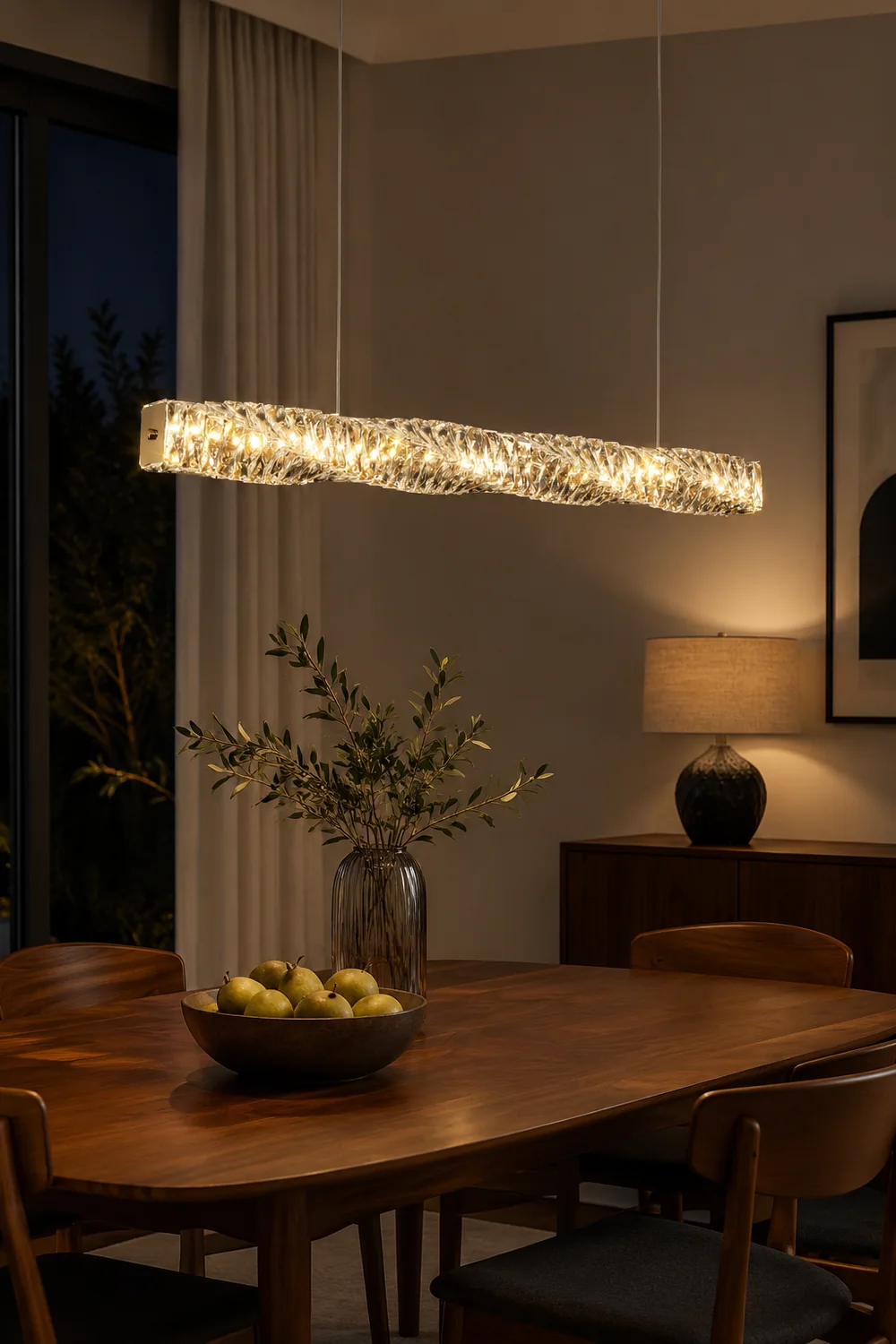 Long Crystal Pendant Lamp - Lumpaz