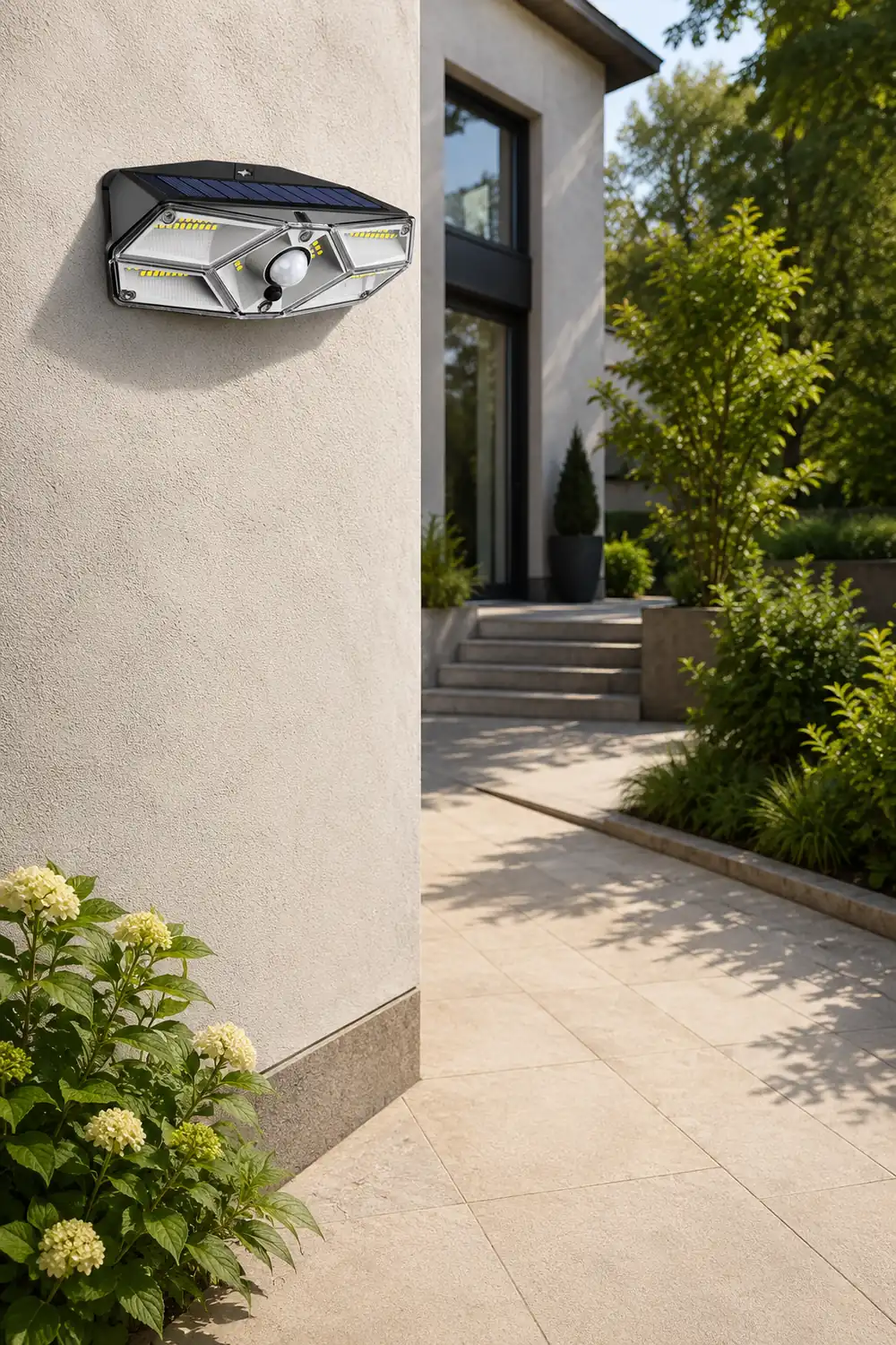 Solar Energy Wall Lamp Motion Sensor LED Outdoor Wall Sconces Lighting - Lumpaz