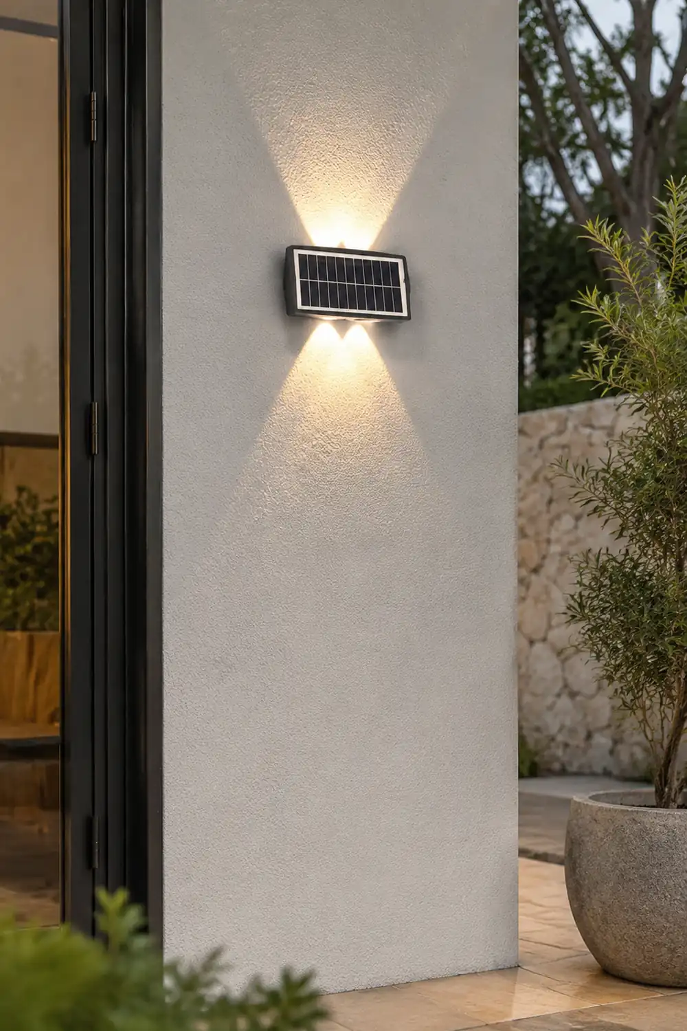Rectangular Up and Down Lights LED Waterproof Black Modern Wall Lamp - Lumpaz