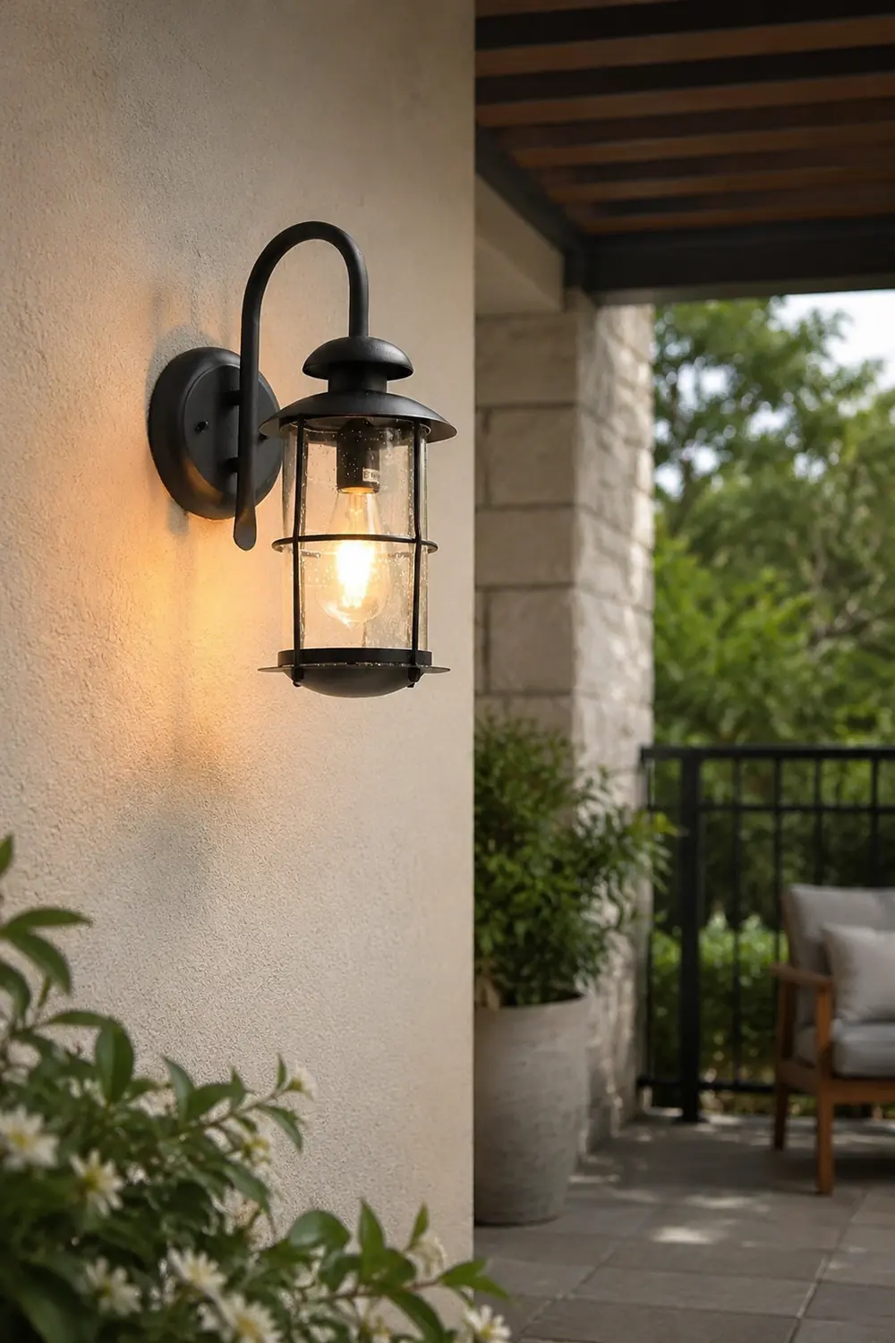 Creative Glass Waterproof LED Black Modern Plug in Wall Sconce Lighting - Lumpaz