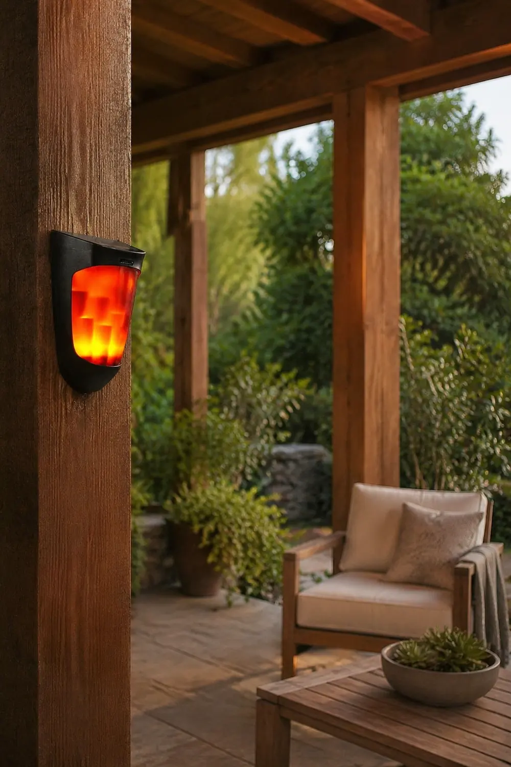 Solar Energy LED Outdoor Wall Lamp Flame Light Wall Sconce Lighting Wall Lights - Lumpaz