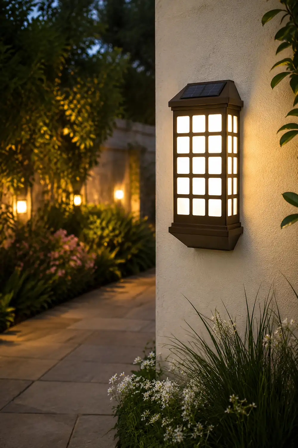 Solar LED Light-controlled Motion Sensor Modern Outdoor Wall Lamp - Lumpaz