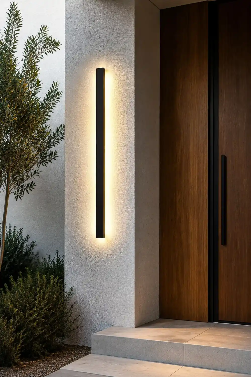 Waterproof Long Strip LED Wall Lamp Outdoor Wall Lights Black Porch Lights - Lumpaz