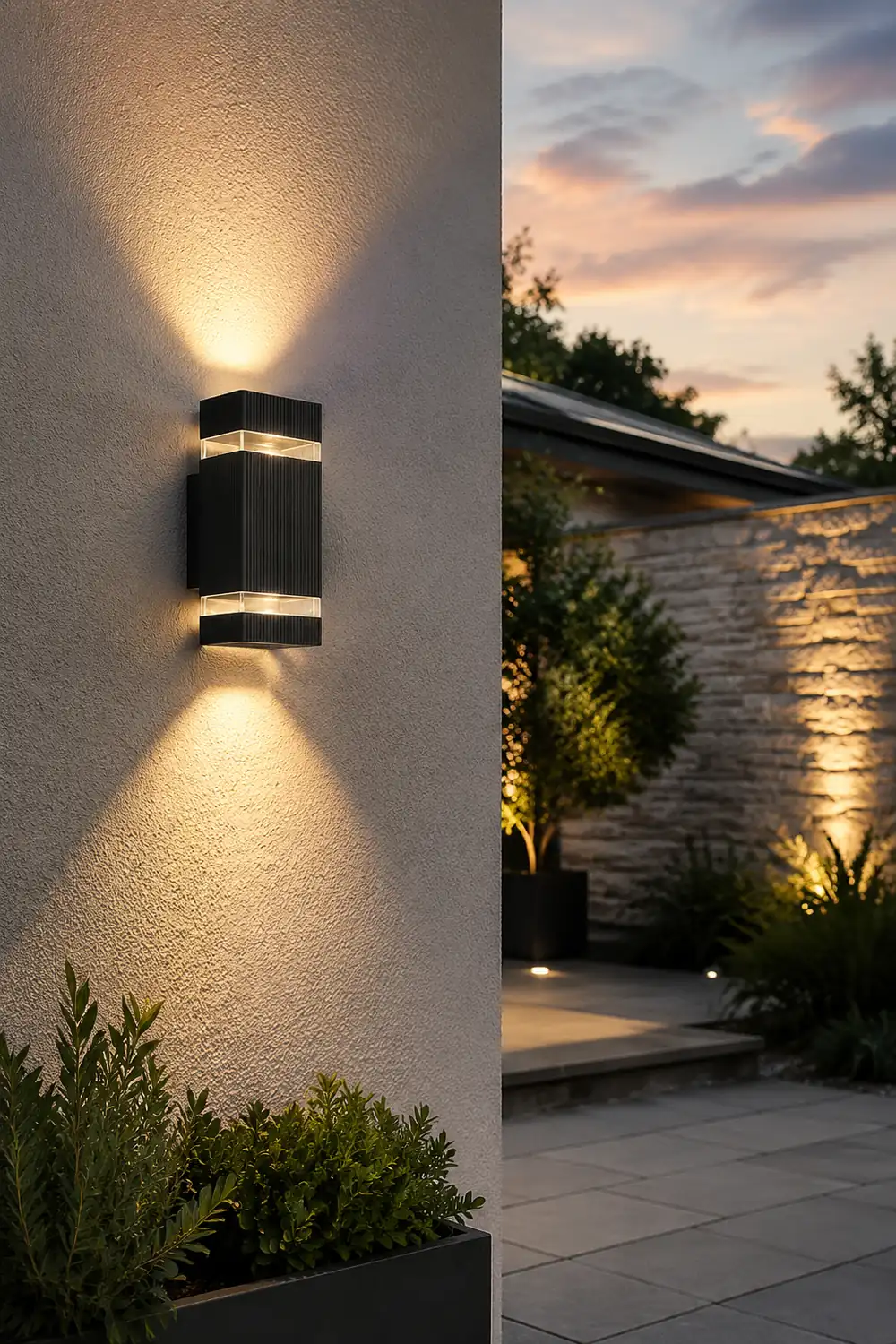 Square Round Waterproof Up And Down Lighting LED Modern Wall Sconces - Lumpaz