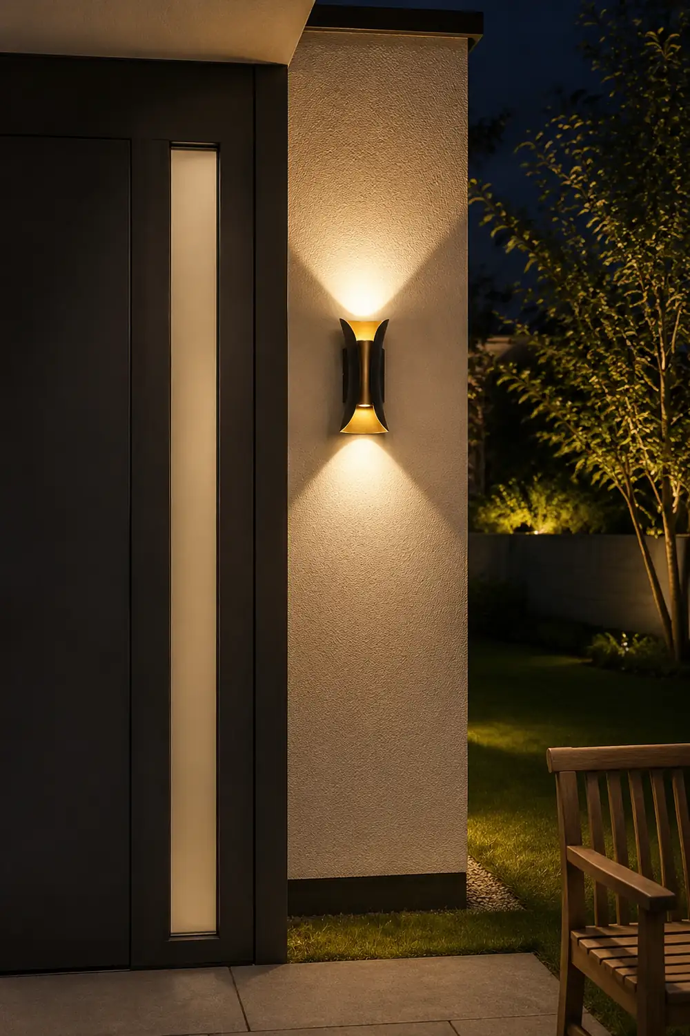 Curved LED Up and Down Lighting Waterproof Modern Outdoor Wall Lights - Lumpaz