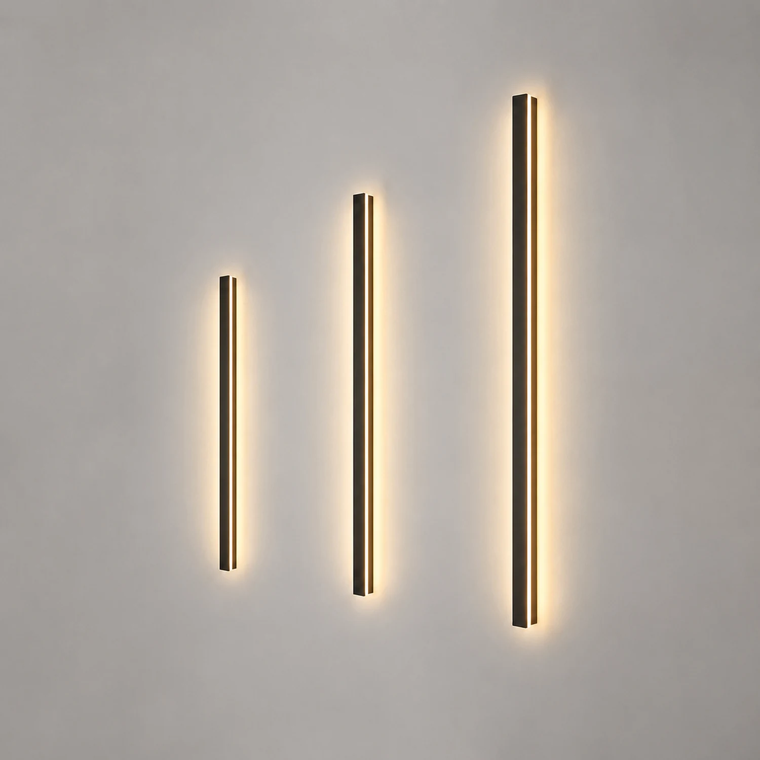 Waterproof Long Strip LED Wall Lamp Outdoor Wall Lights Black Porch Lights - Lumpaz