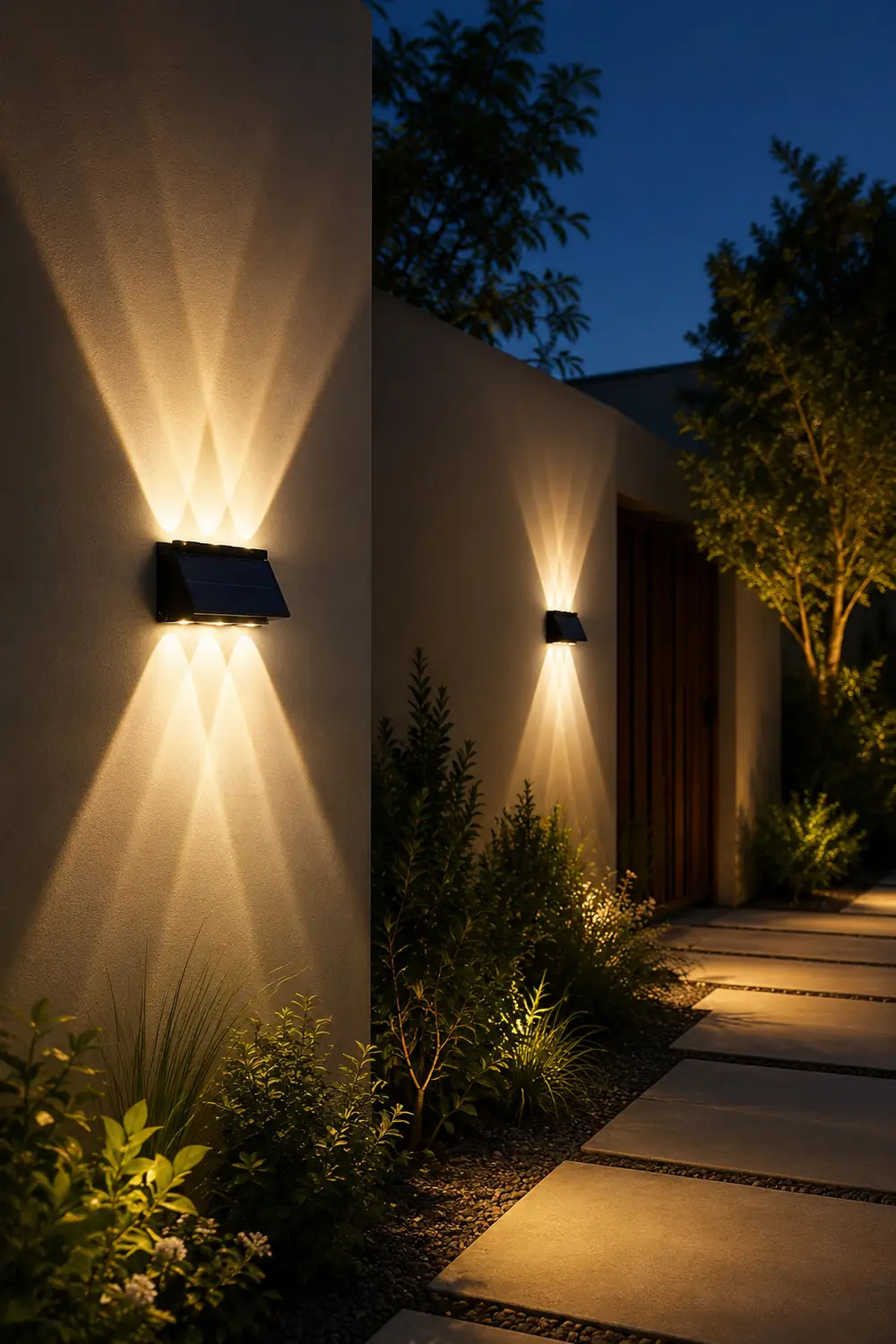 Rectangular Waterproof Up and Down Light LED Modern Solar Wall Lamp - Lumpaz