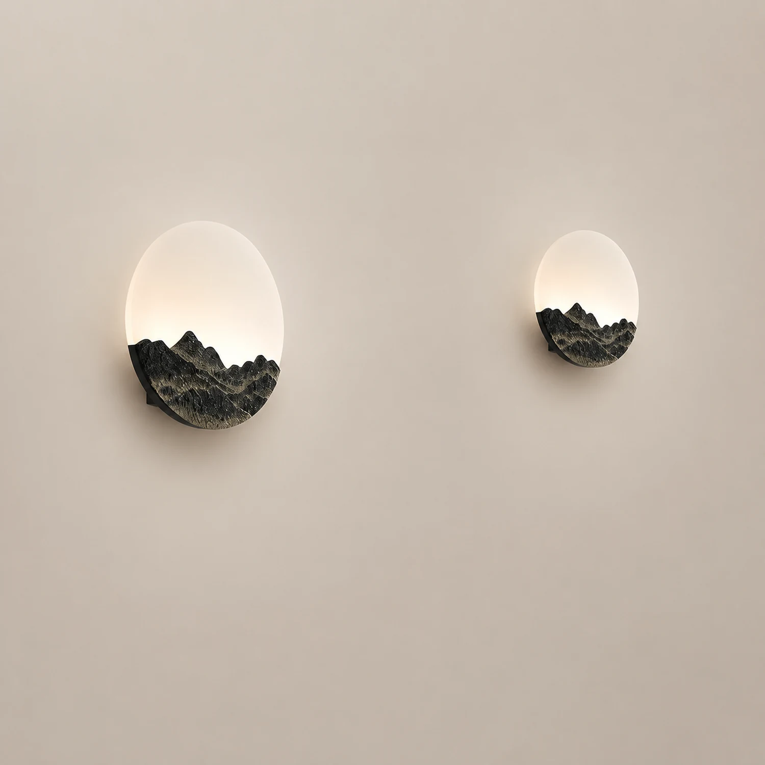 Round Creative Mountain Scenery LED Waterproof Modern Outdoor Wall Lamp - Lumpaz