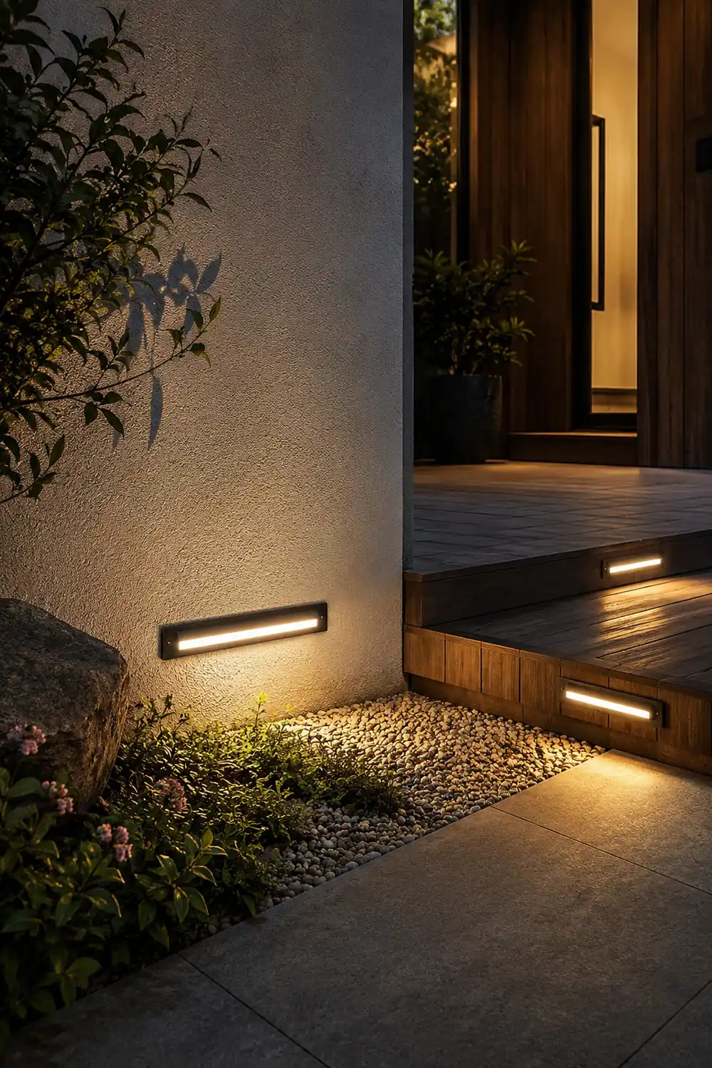 Long Strip Embedded Wall Light Corner Lights for Outdoor Garden Steps - Lumpaz