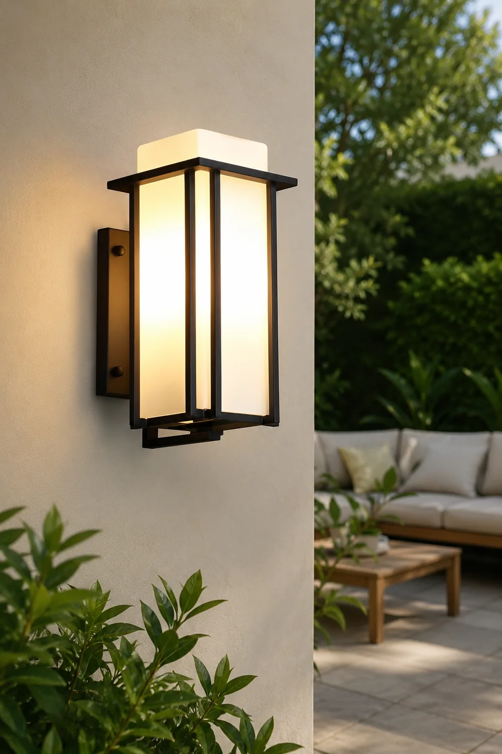 Square Waterproof LED Black Retro Outdoor Wall Lamp Exterior Lights - Lumpaz