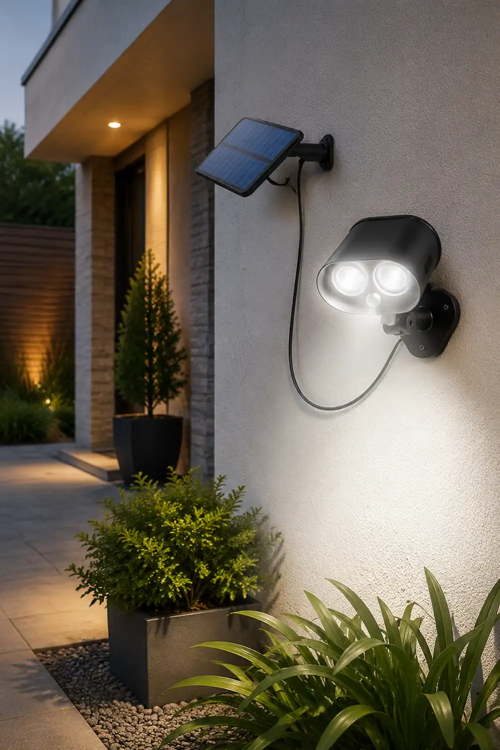 Solar Adjustable LED Outdoor Wall Lamp Wall Sconces Lighting Flood Light - Lumpaz