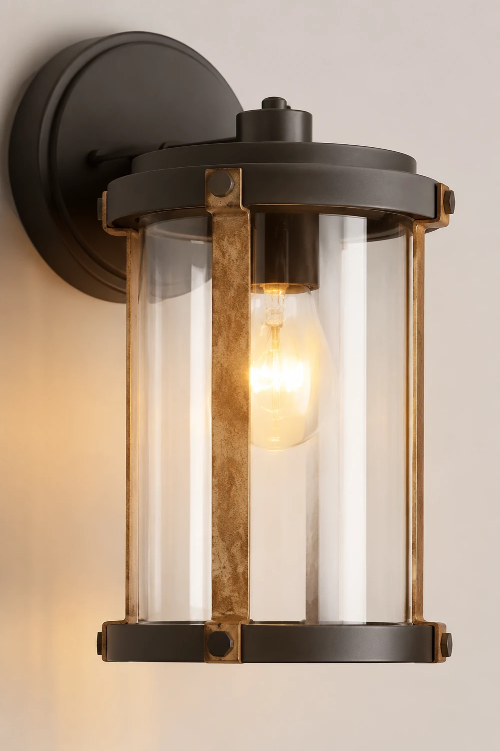 Vintage Waterproof Glass Black Industrial Style Outdoor Wall Sconces Lighting - Lumpaz