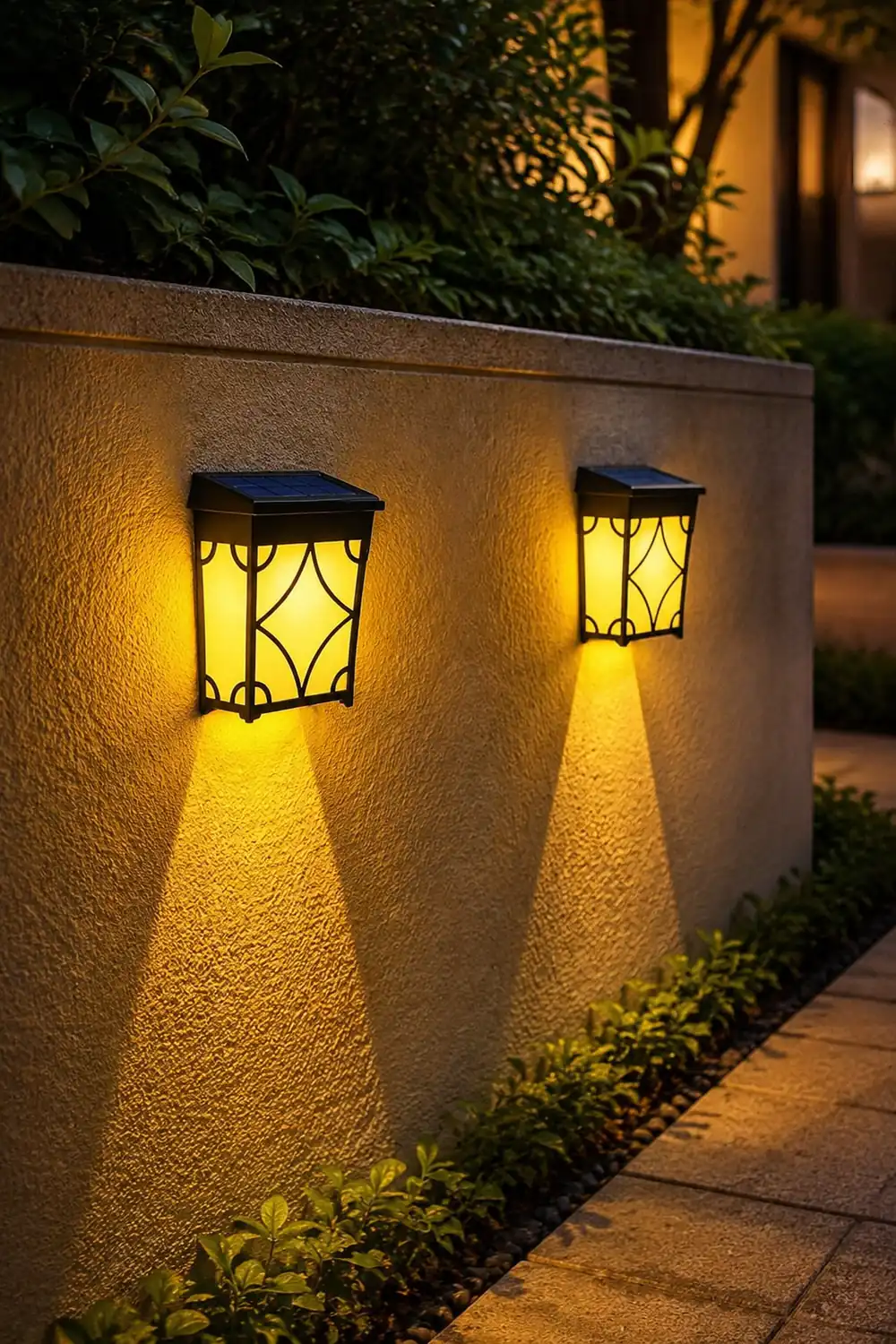 2Pcs Waterproof LED RGB Intelligent Motion Sensor Solar Wall Lights - Lumpaz