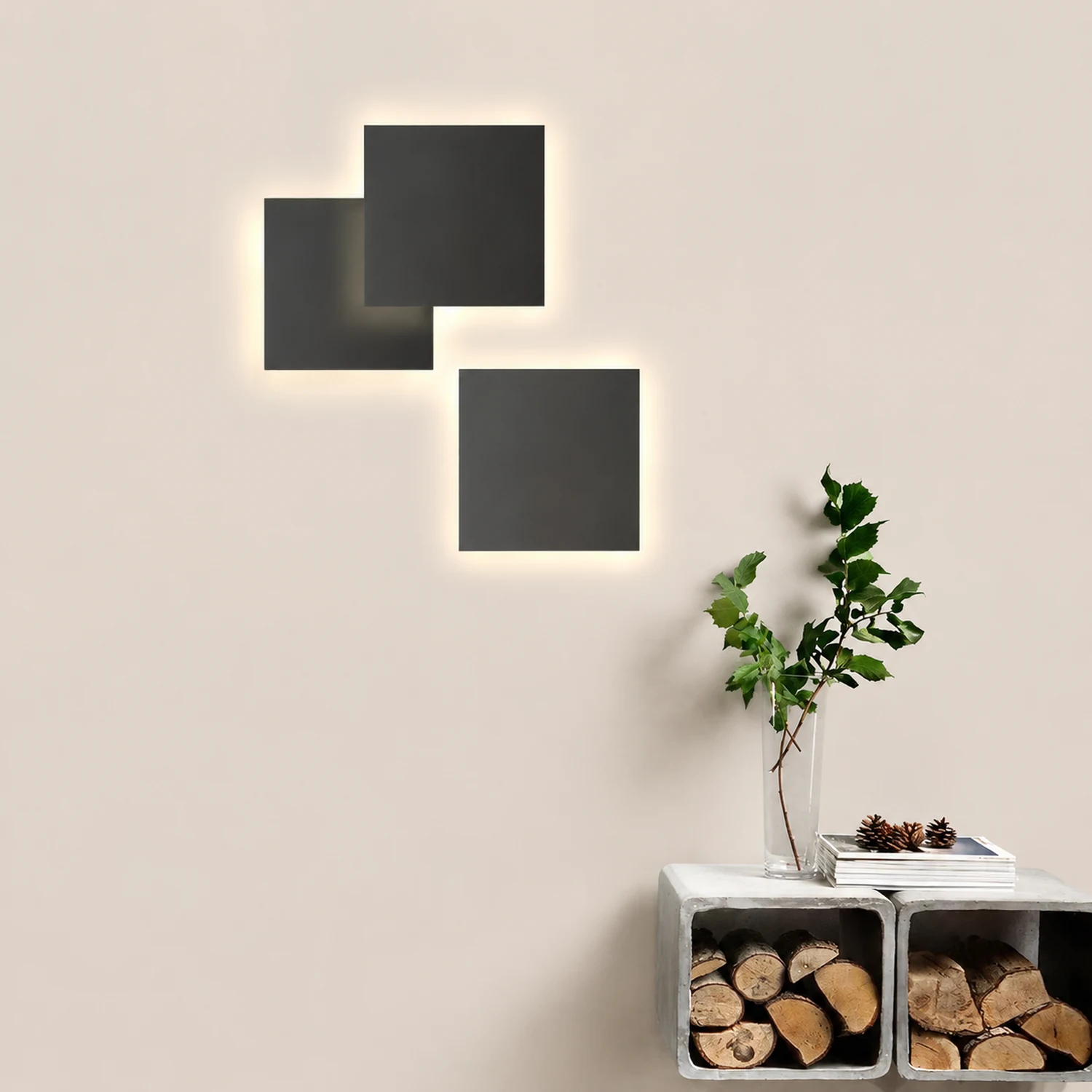 Flat Square Round LED Waterproof Black Modern Outdoor Wall Lights Wall Lamp - Lumpaz