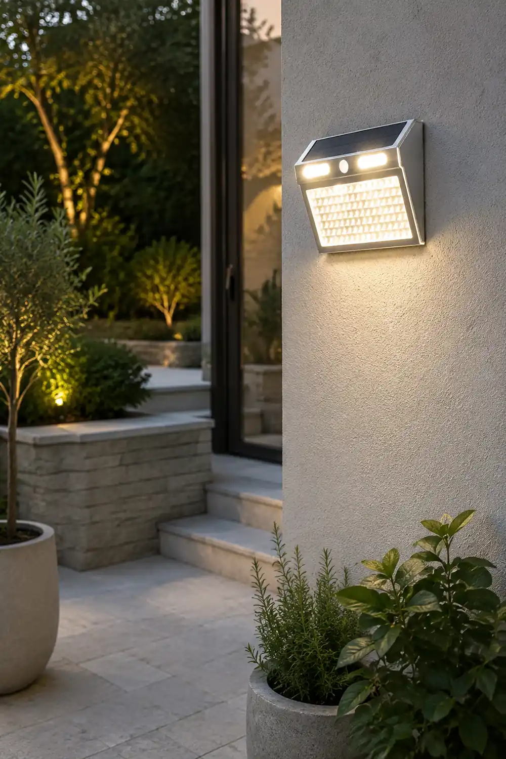 Rectangular Waterproof LED Motion Sensor Solar Wall Lights Outdoor Wall Lamp - Lumpaz