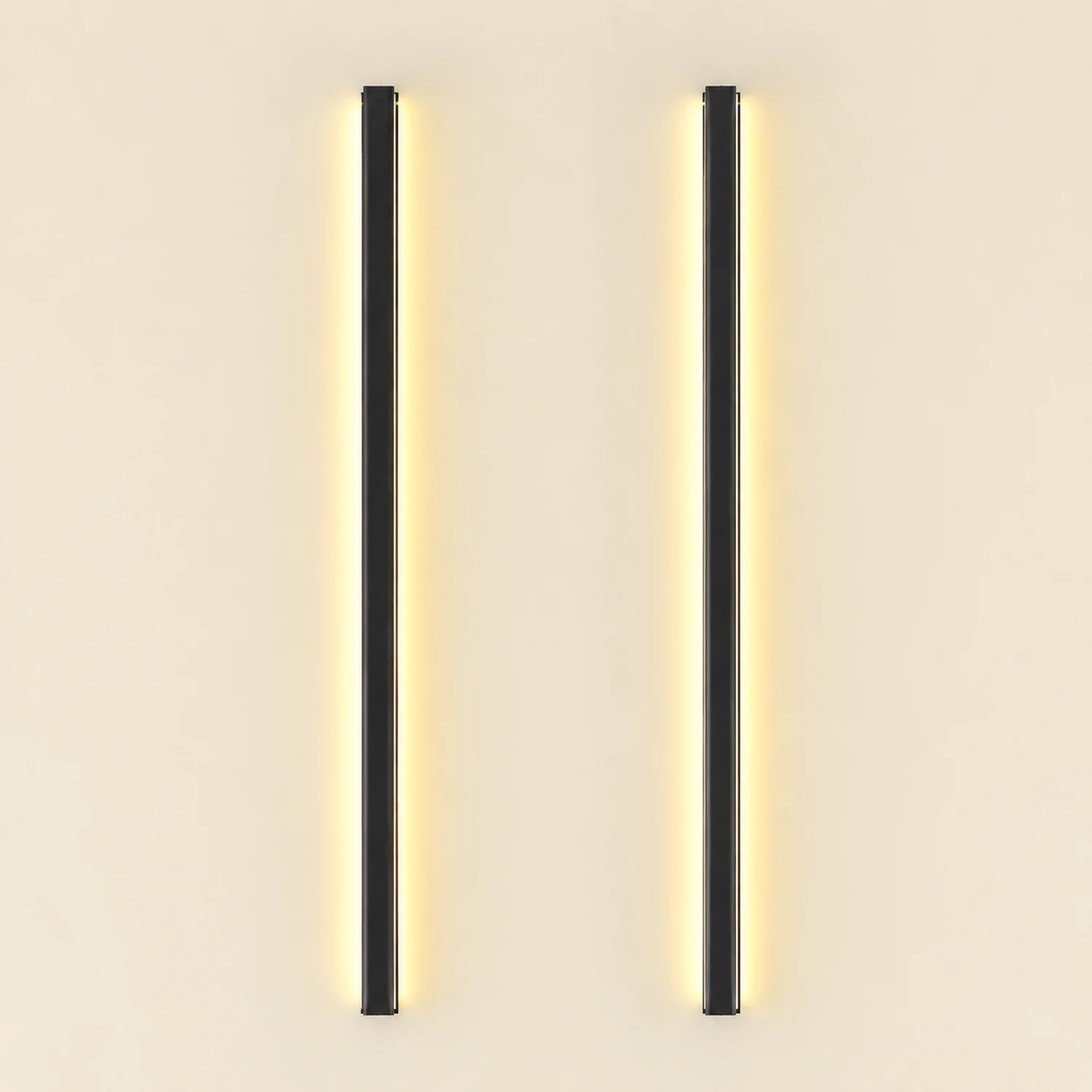 LED Long Strip Metal Waterproof Black Minimalist Outdoor Wall Lights - Lumpaz
