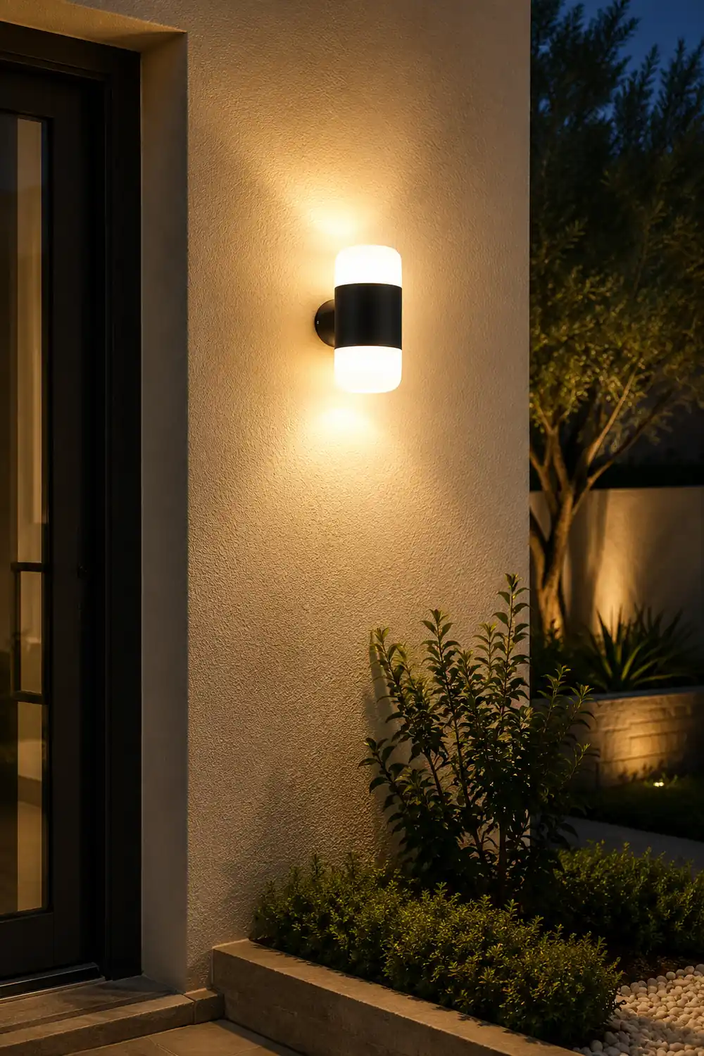 Round Up and Down Light LED Waterproof Black Modern Outdoor Wall Lamp - Lumpaz