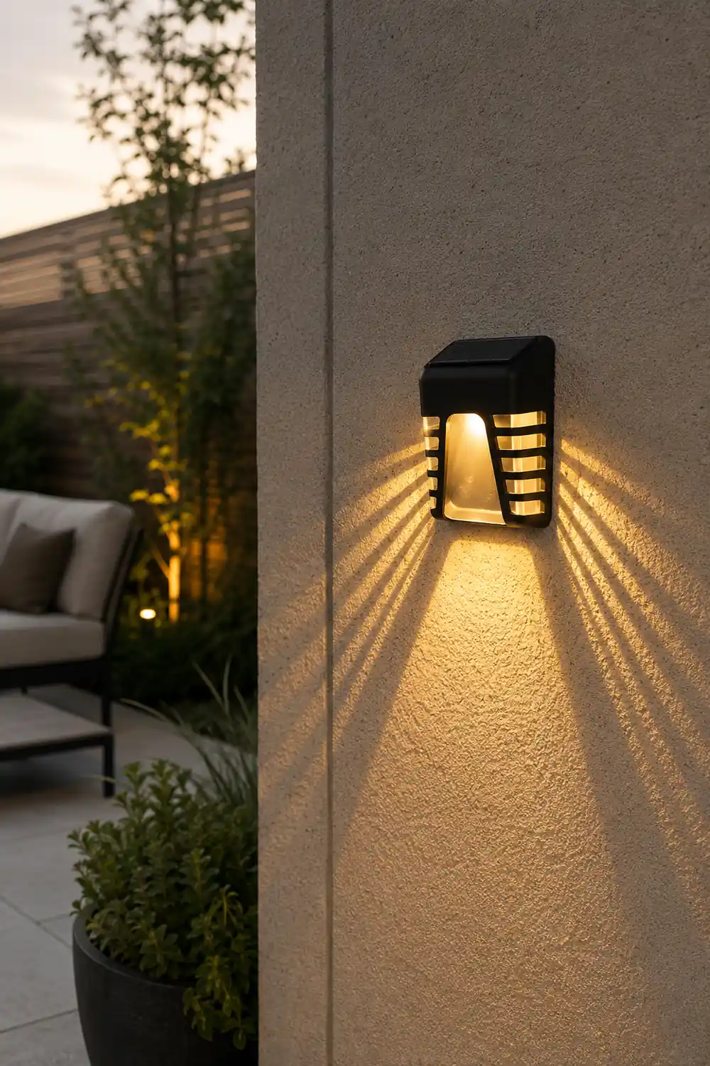 Waterproof Intelligent LED Black Modern Solar Outdoor Wall Lights - Lumpaz