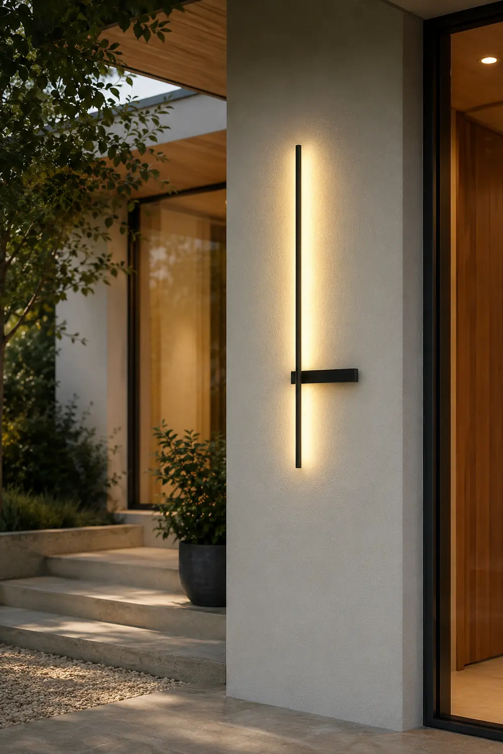 Interlaced Line Strips Waterproof Led Black Modern Outdoor Wall Lights - Lumpaz