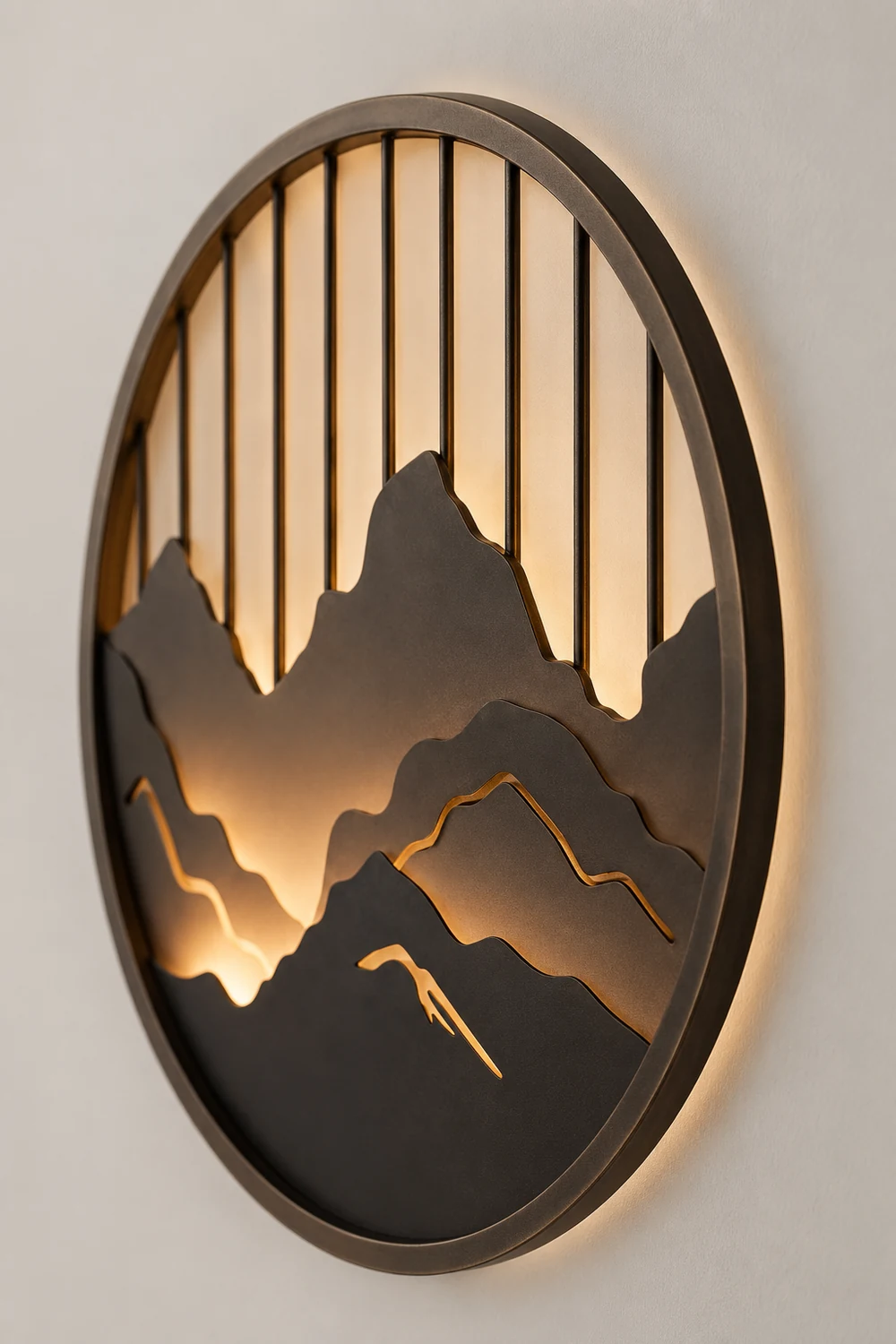 Round Mountain Scenery LED Waterproof Outdoor Wall Sconce Lighting - Lumpaz