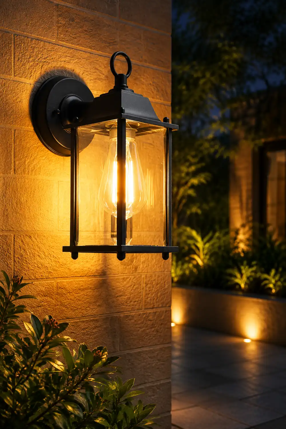 Square Glass Wall Lamp Outdoor Wall Sconce Lighting LED Waterproof Wall Lights - Lumpaz