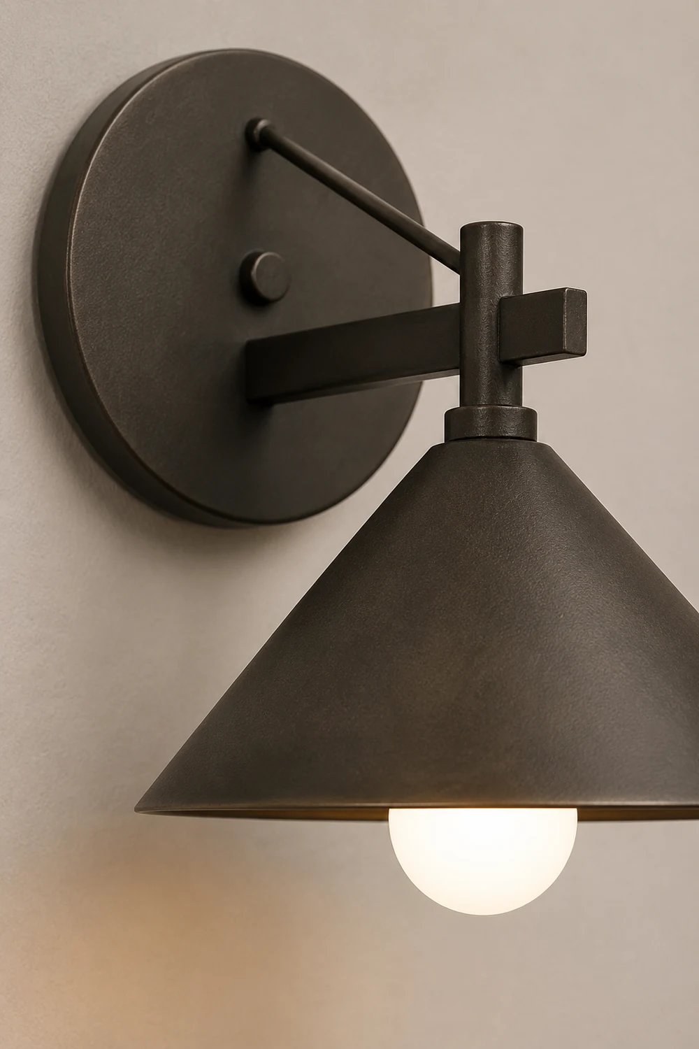 Conical Simple Waterproof Retro American-style Outdoor Wall Sconce Lighting - Lumpaz