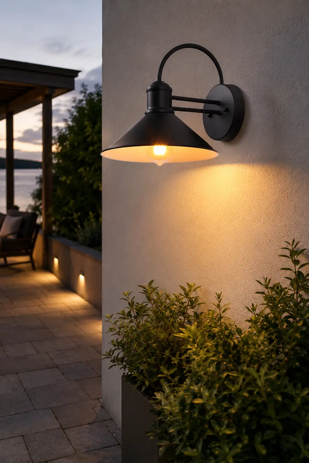 Retro Conical Iron Waterproof Industrial Style Outdoor Wall Lamp Exterior Lights - Lumpaz