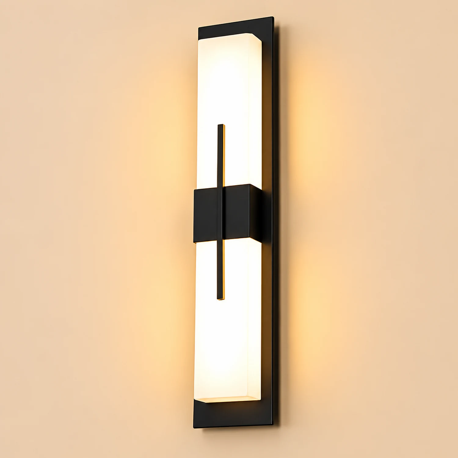 Creative Rectangular LED Waterproof Black Modern Outdoor Wall Lamp - Lumpaz