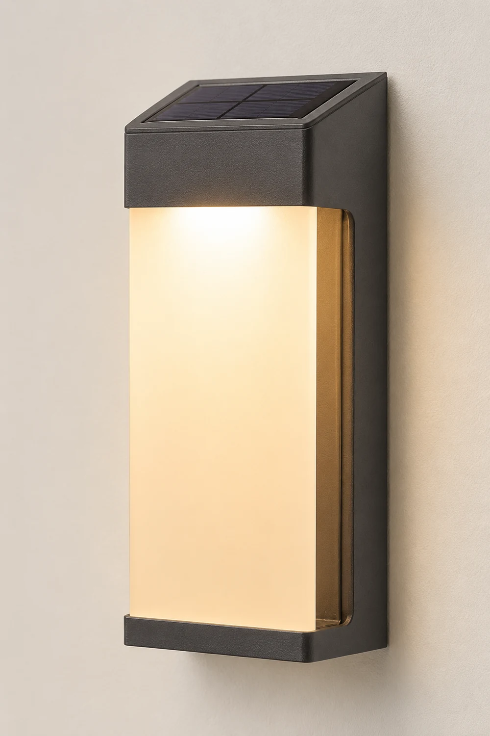 2 Pcs Rectangular LED Light-controlled Waterproof Outdoor Solar Sconce Lighting - Lumpaz