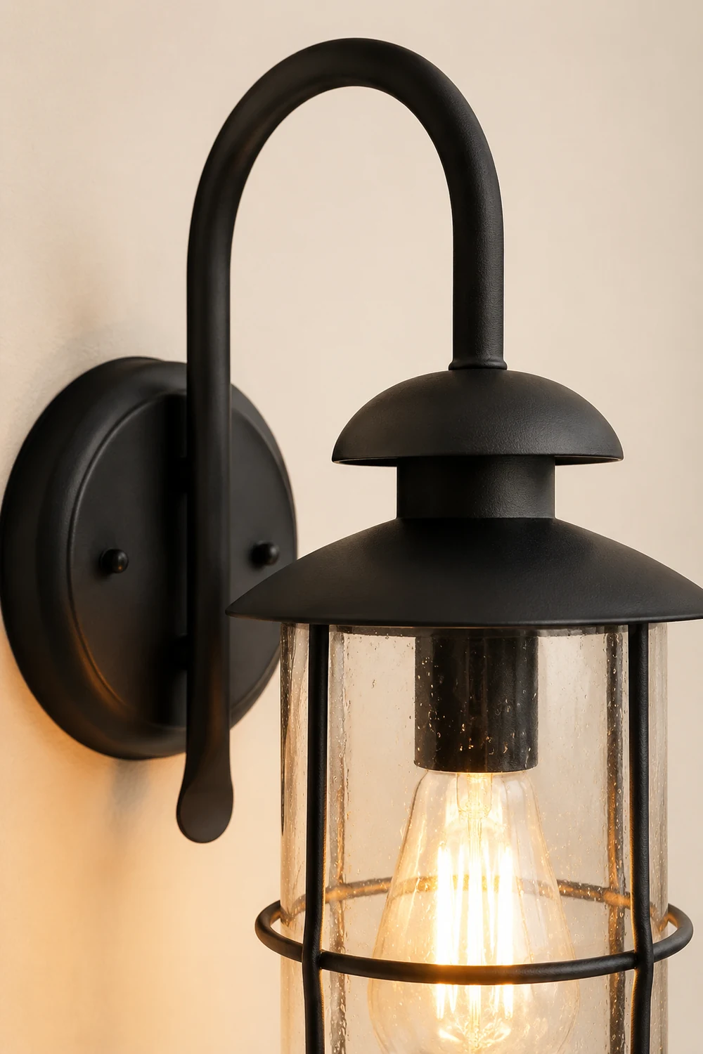 Creative Glass Waterproof LED Black Modern Plug in Wall Sconce Lighting - Lumpaz