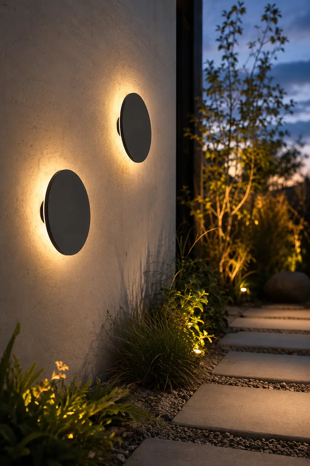 Flat Square Round LED Waterproof Black Modern Outdoor Wall Lights Wall Lamp - Lumpaz