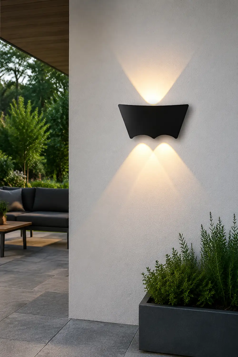 LED Up and Down Lights Waterproof Black Modern Sconce Wall Washer Light - Lumpaz