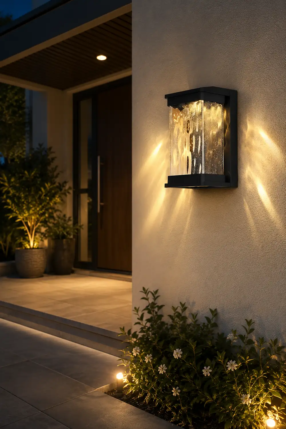 Waterproof Creative Glass LED Black Modern Outdoor Wall Sconce Lighting - Lumpaz