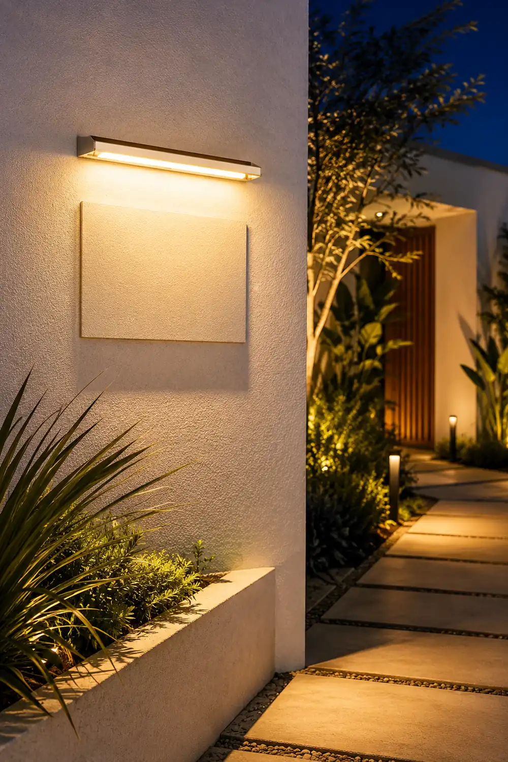 Rectangular Adjustable Waterproof LED Modern Signboard Solar Wall Lamp - Lumpaz