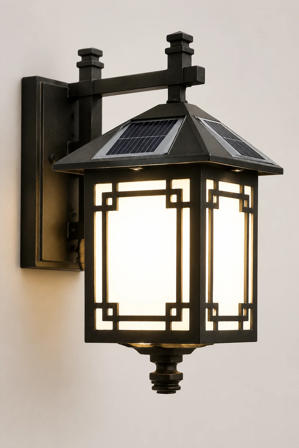 Up/Down Lighting Waterproof Black Vintage Solar Lights Outdoor Lanterns - Lumpaz