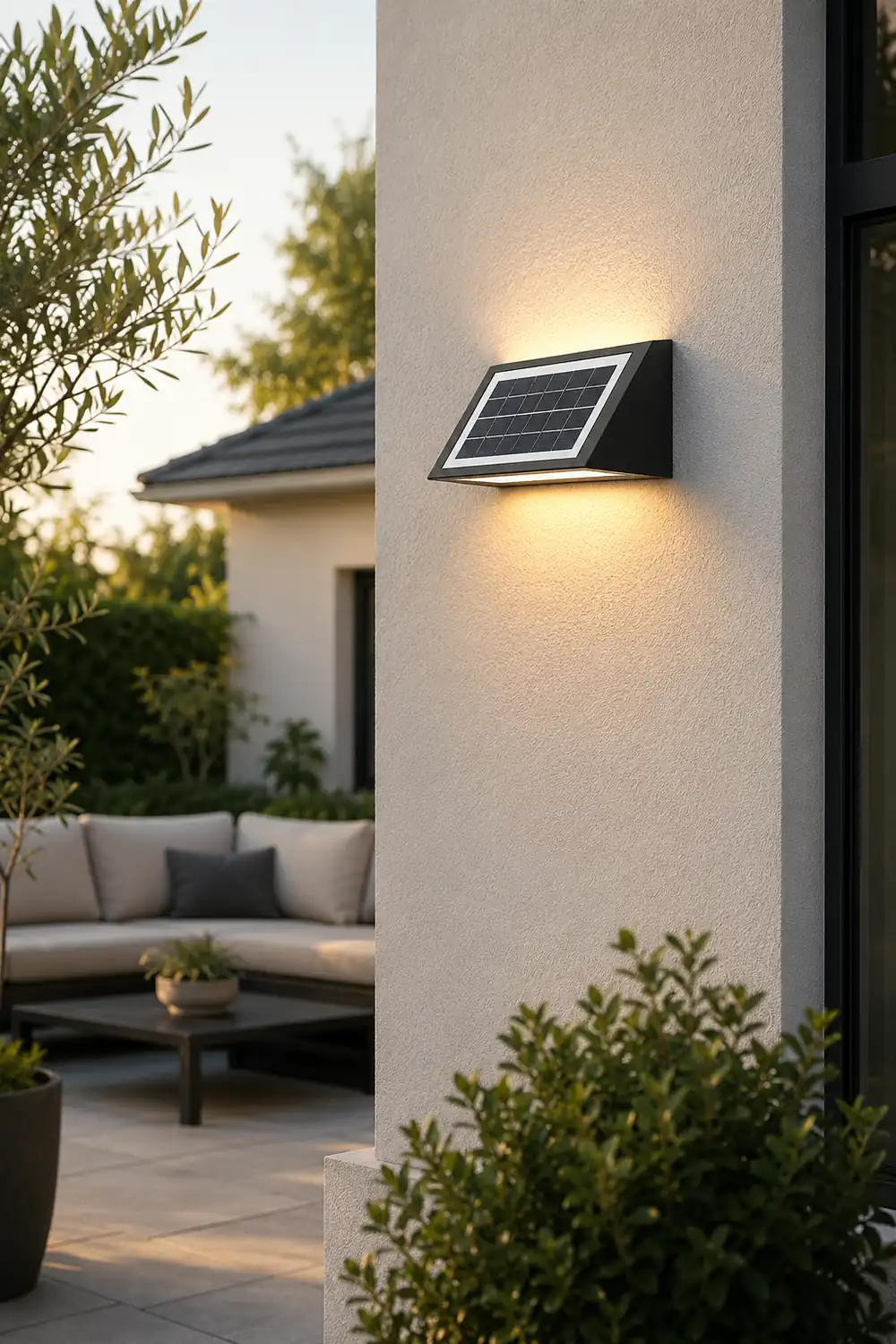 Waterproof Minimalist LED Up Donw Lighting Solar Outdoor Wall Lights - Lumpaz