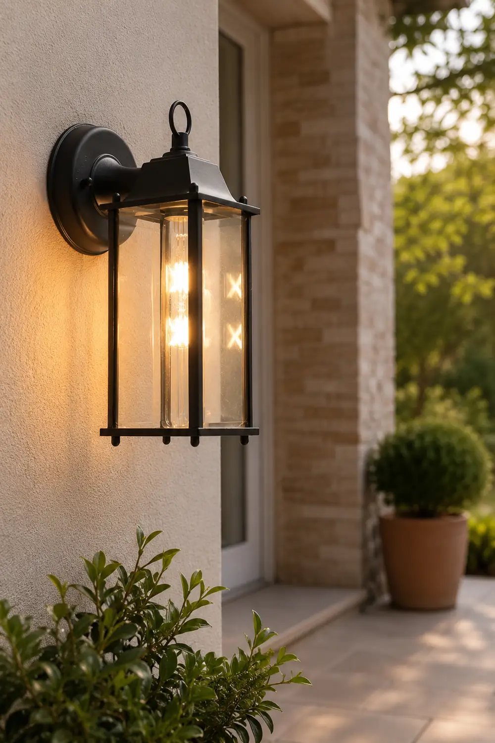 Square Glass Wall Lamp Outdoor Wall Sconce Lighting LED Waterproof Wall Lights - Lumpaz