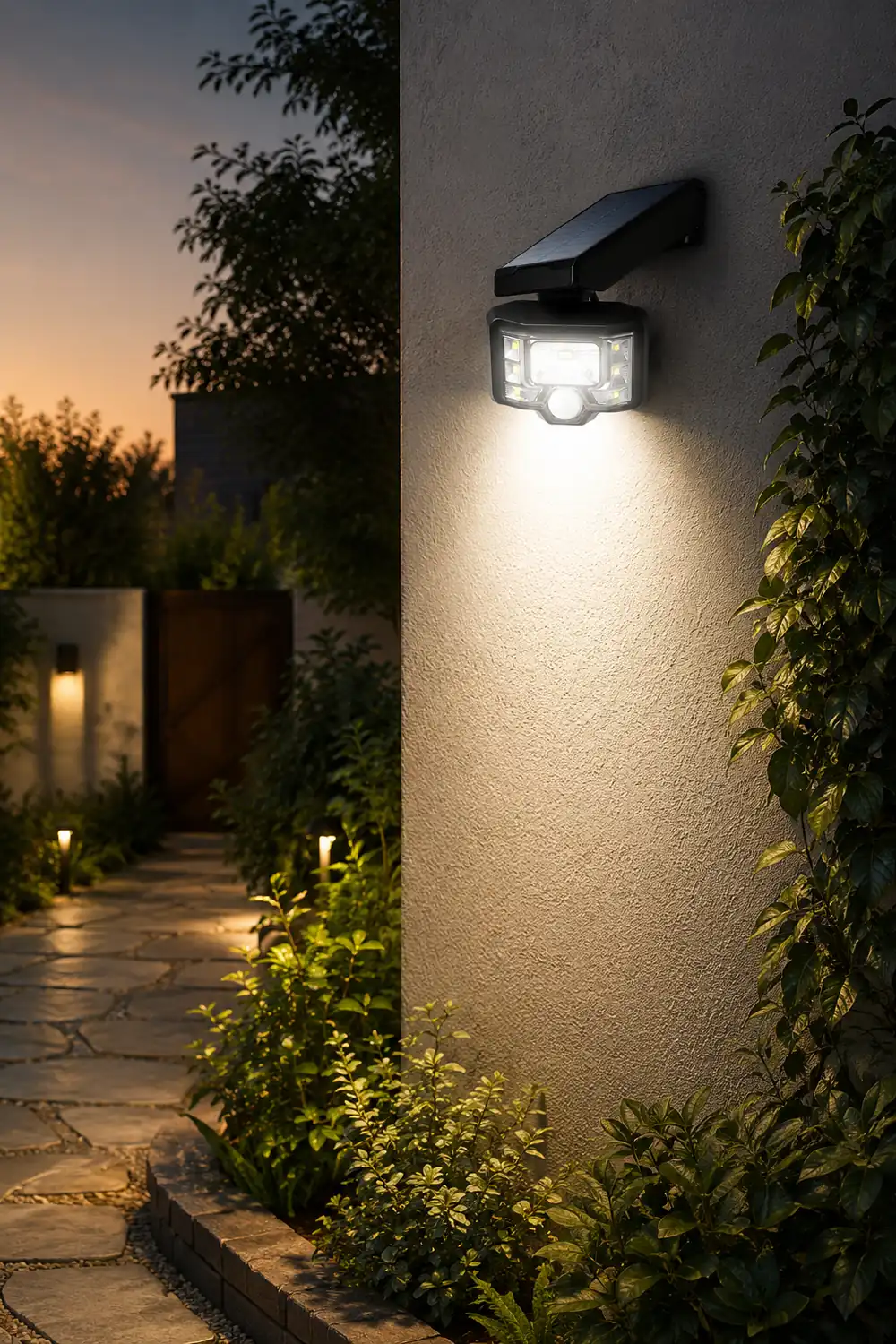 Adjustable Solar Outdoor Wall Lamp LED Spotlight Motion Sensor Wall Lights - Lumpaz