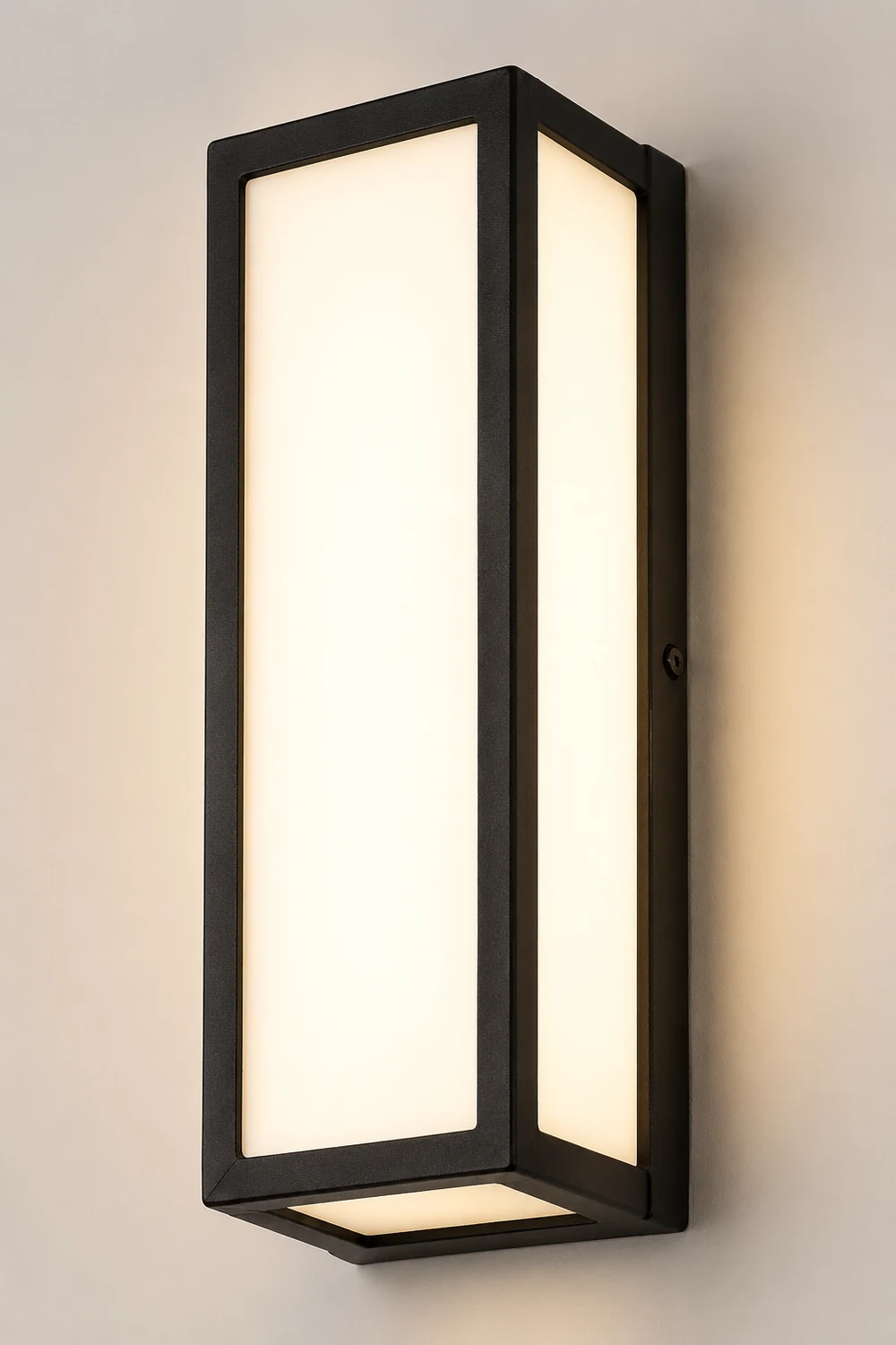Rectangle LED Waterproof Motion Sensor Black Modern Wall Sconce Lighting - Lumpaz