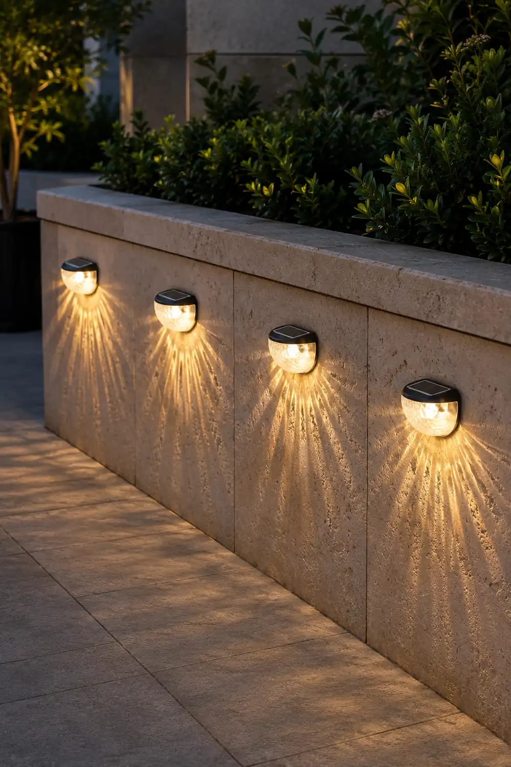 4 Pcs Solar Stair Lights Outdoor Step Lights LED Garden Lights Wall Mounted Lights - Lumpaz