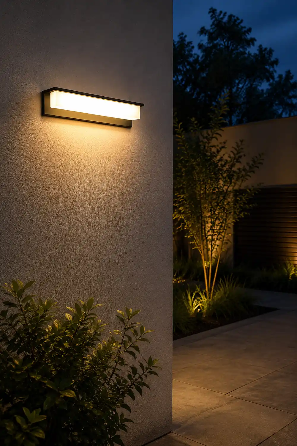 Minimalist Rectangular Waterproof LED Modern Solar Wall Lamp Exterior Lights - Lumpaz