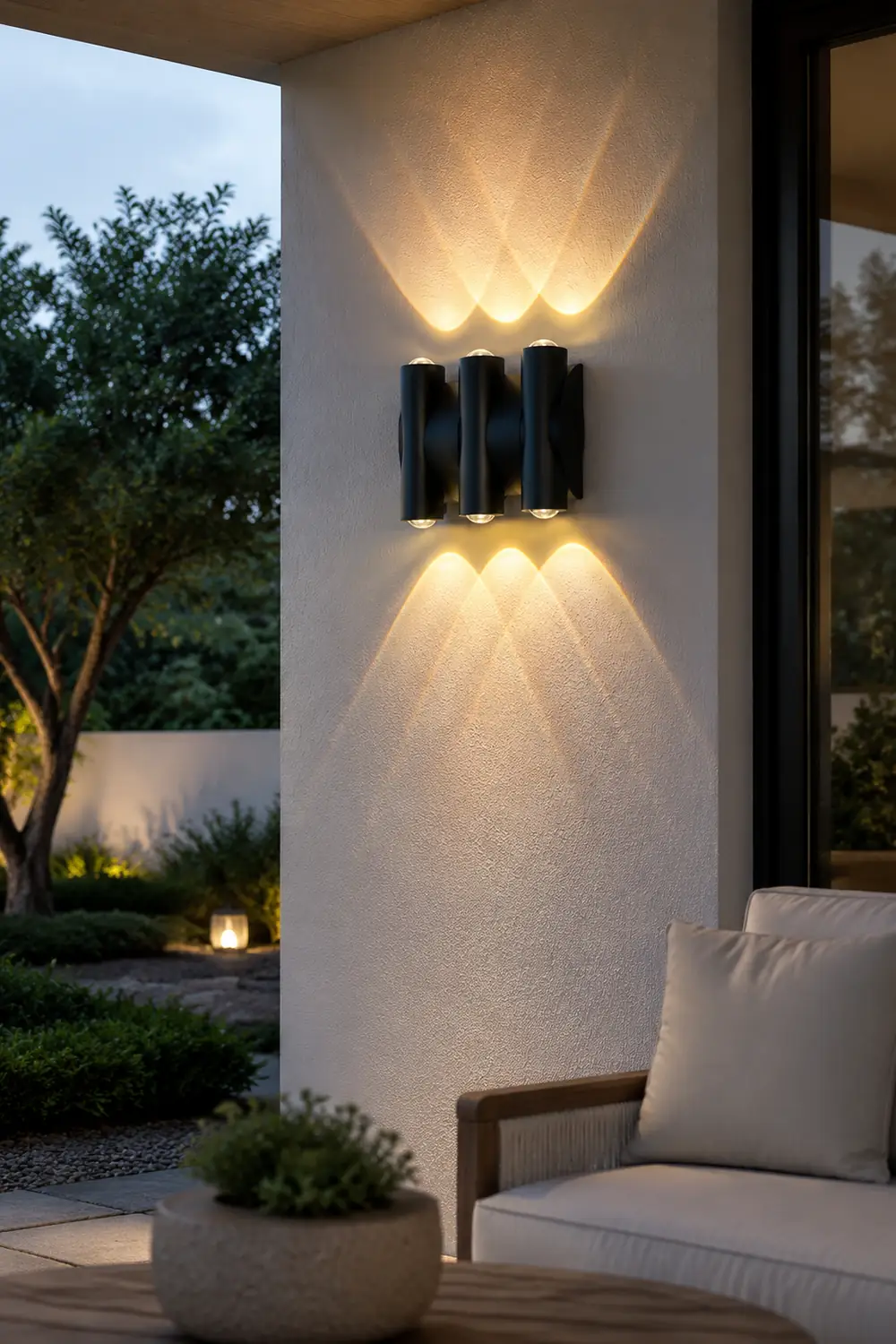 Up and Down Light LED Waterproof Black Modern Wall Washer Light Wall Lamp - Lumpaz