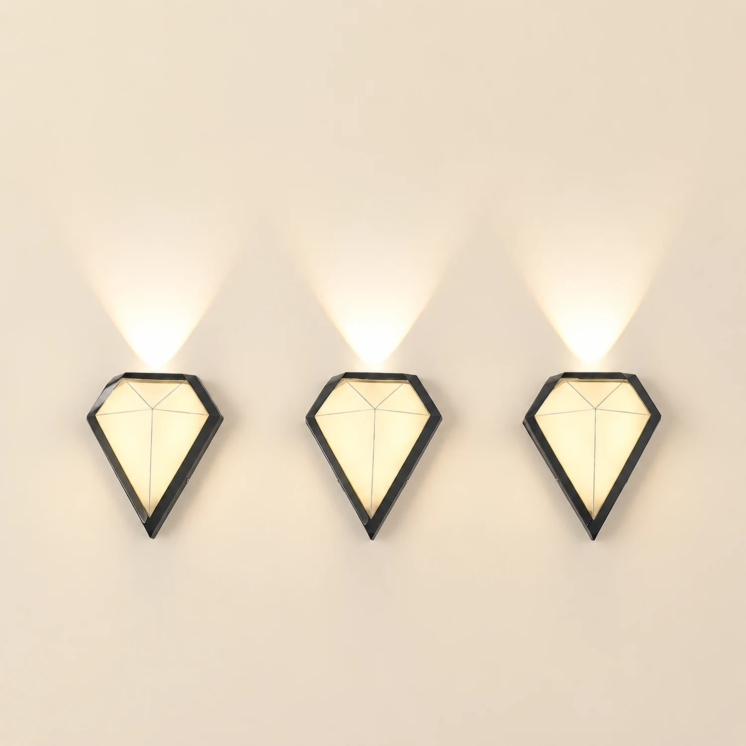 Creative Geometric LED Waterproof Black Modern Wall Lamp Exterior Lights - Lumpaz