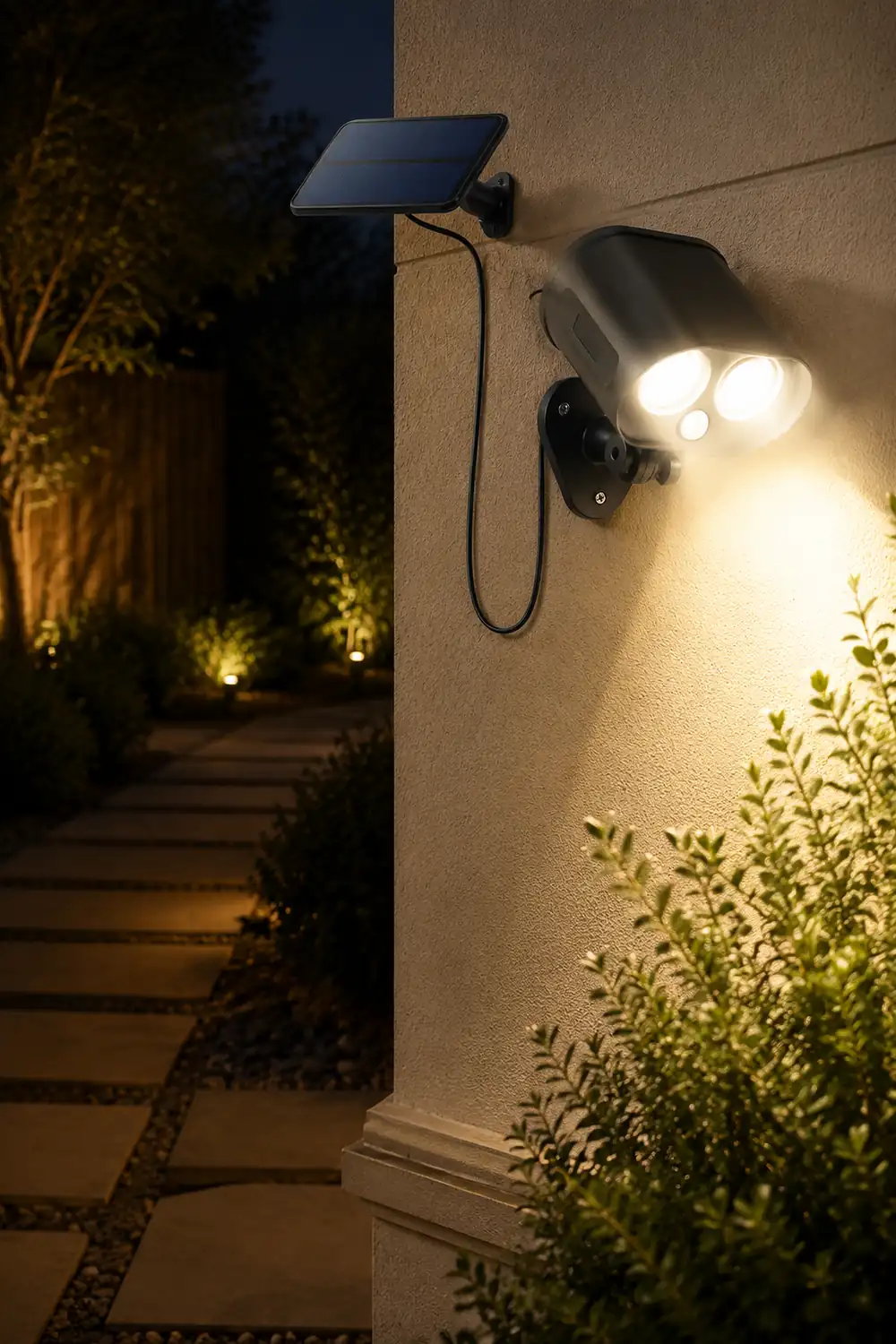 Solar Adjustable LED Outdoor Wall Lamp Wall Sconces Lighting Flood Light - Lumpaz