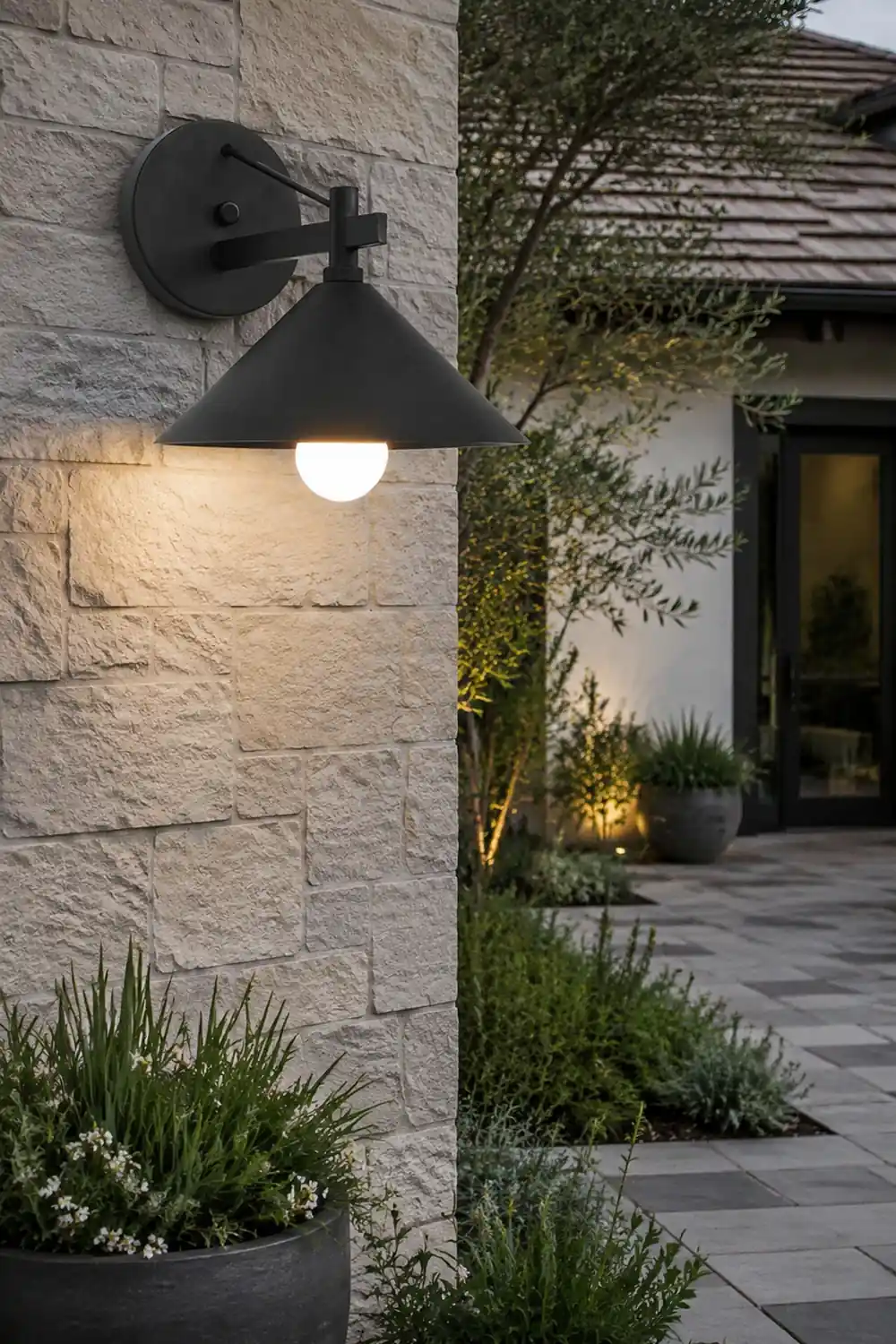 Conical Simple Waterproof Retro American-style Outdoor Wall Sconce Lighting - Lumpaz
