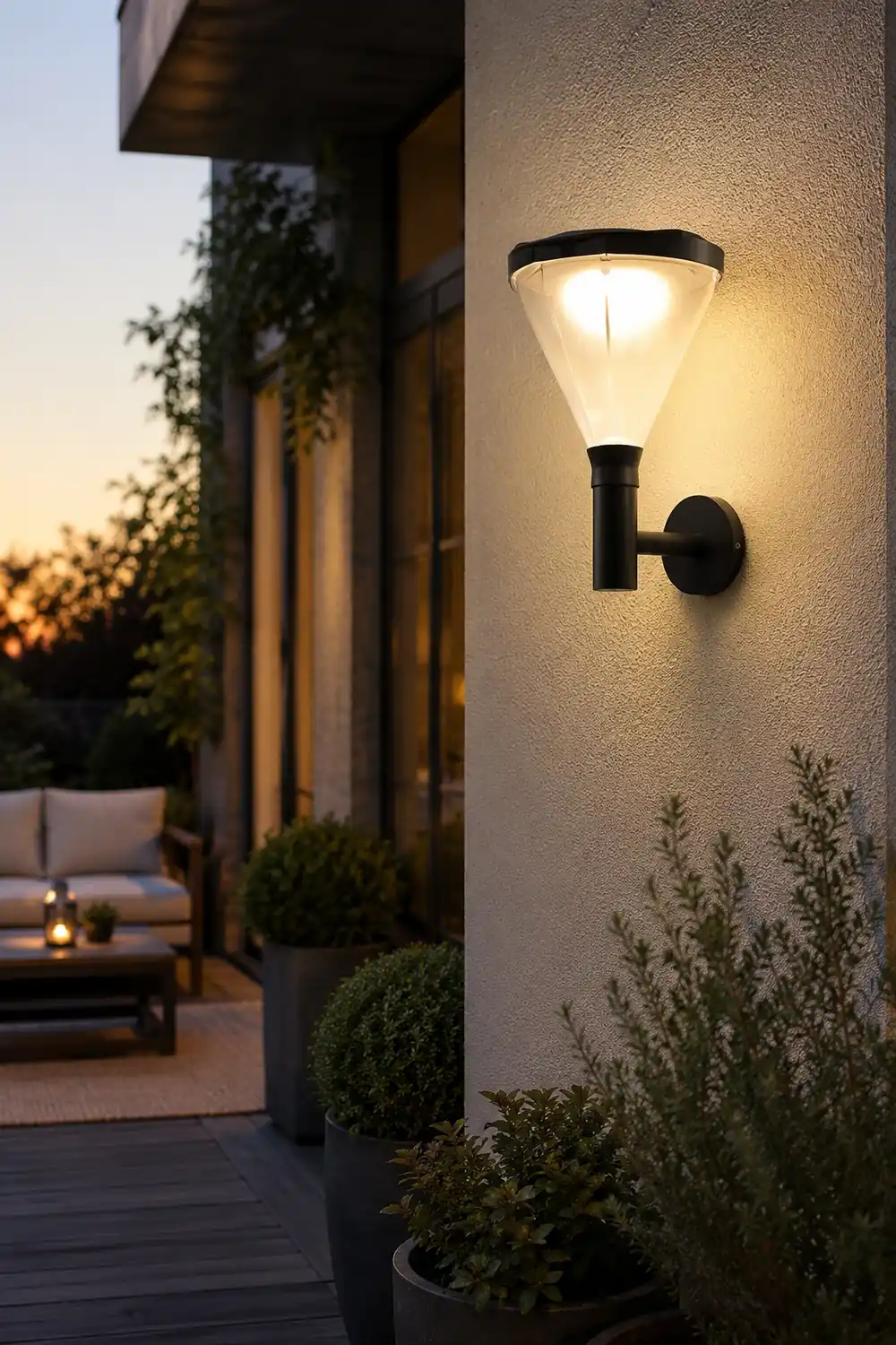 Geometric Waterproof LED Modern Outdoor Plug in Wall Lamp Wall Sconce Lighting - Lumpaz