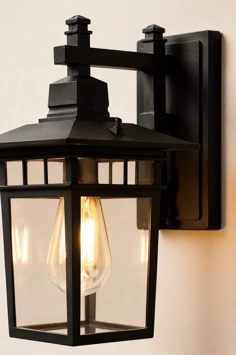 Pavilion Shaped Glass LED Waterproof Retro Outdoor Wall Lamp Wall Sconce Lighting without Bulb - Lumpaz
